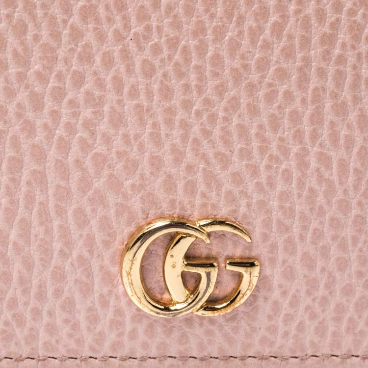 مملوكة مسبقًا Gucci Nude Beige Leather GG Marmont Card Case