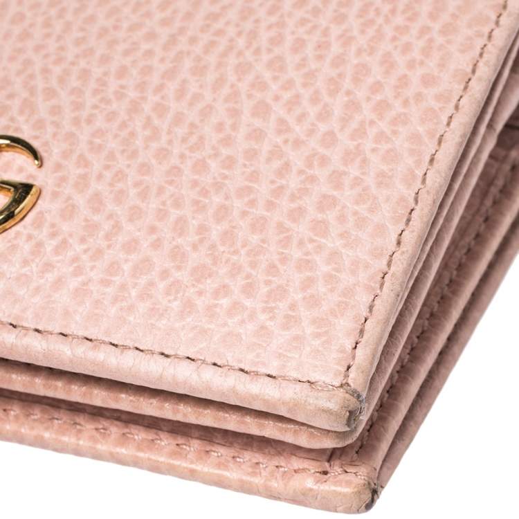 مملوكة مسبقًا Gucci Nude Beige Leather GG Marmont Card Case
