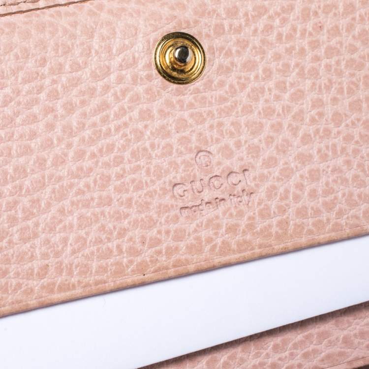 مملوكة مسبقًا Gucci Nude Beige Leather GG Marmont Card Case