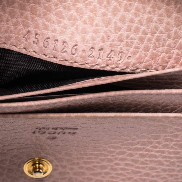 مملوكة مسبقًا Gucci Nude Beige Leather GG Marmont Card Case