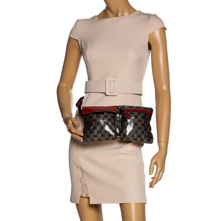 Gucci GG Tan Canvas Belt Bag with Black Trim - A World Of Goods For You, LLC