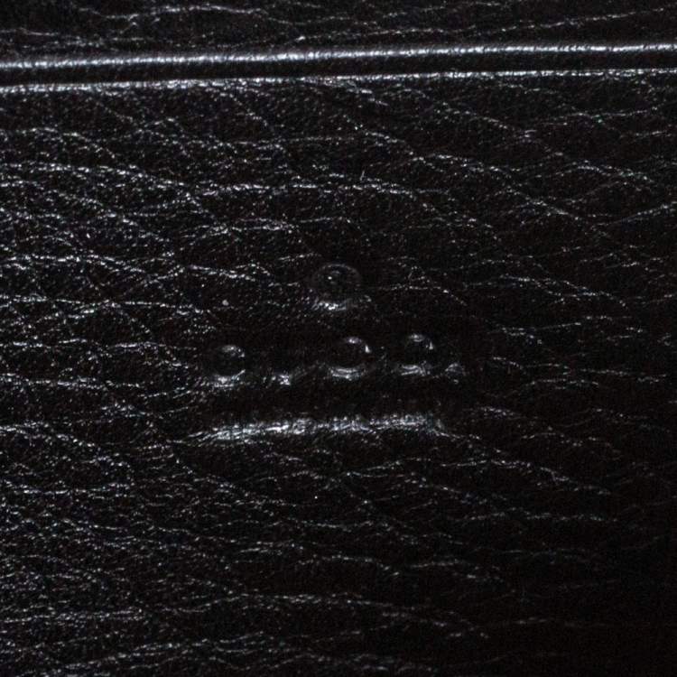 Pre Owned Gucci Black Leather GG Marmont Wallet on Chain