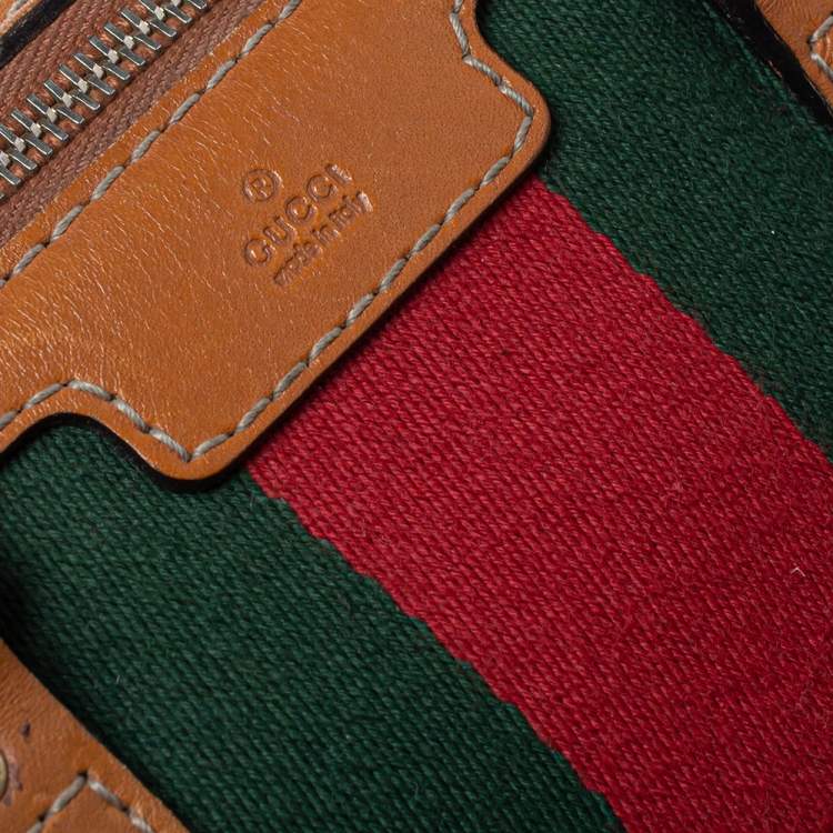 Pre Owned Gucci Brown GG Canvas and Leather Medium Vintage Web Boston Bag