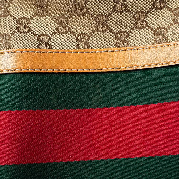 Pre Owned Gucci Brown GG Canvas and Leather Medium Vintage Web Boston Bag