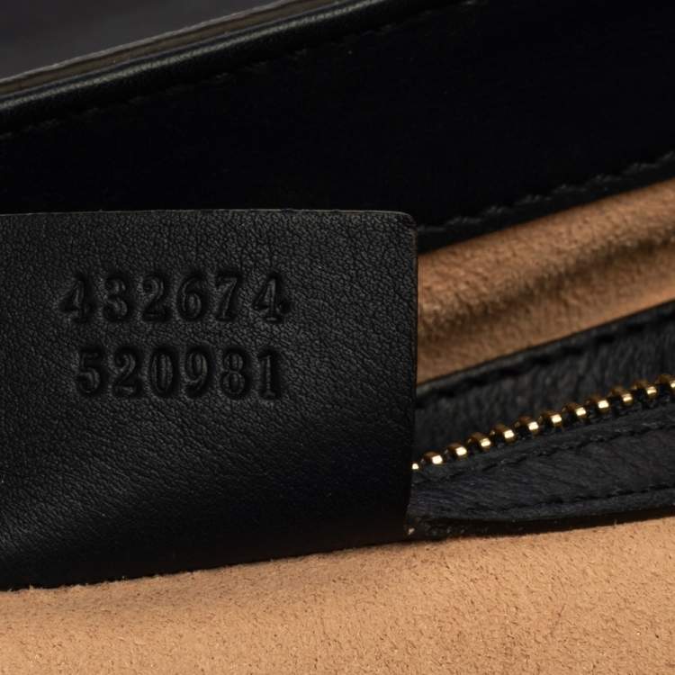 Pre Owned Gucci  Tri Color GG Supreme Canvas and Leather Medium Padlock Top Handle Bag