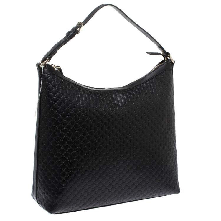 gucci black leather hobo bag