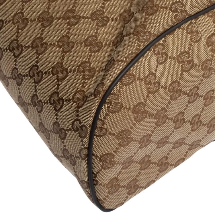 Pre Owned Gucci  Beige/Brown GG Canvas and Leather Rucksack Backpack