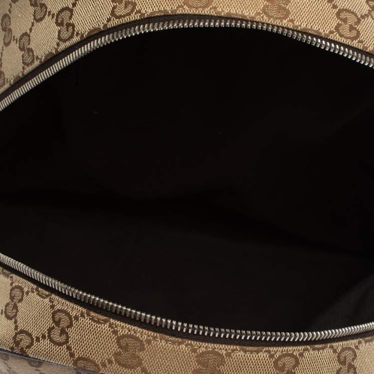 Pre Owned Gucci  Beige/Brown GG Canvas and Leather Rucksack Backpack