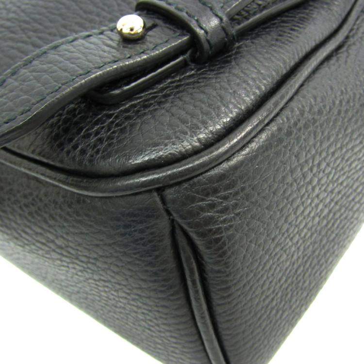 gucci pebbled calfskin soho chain backpack black