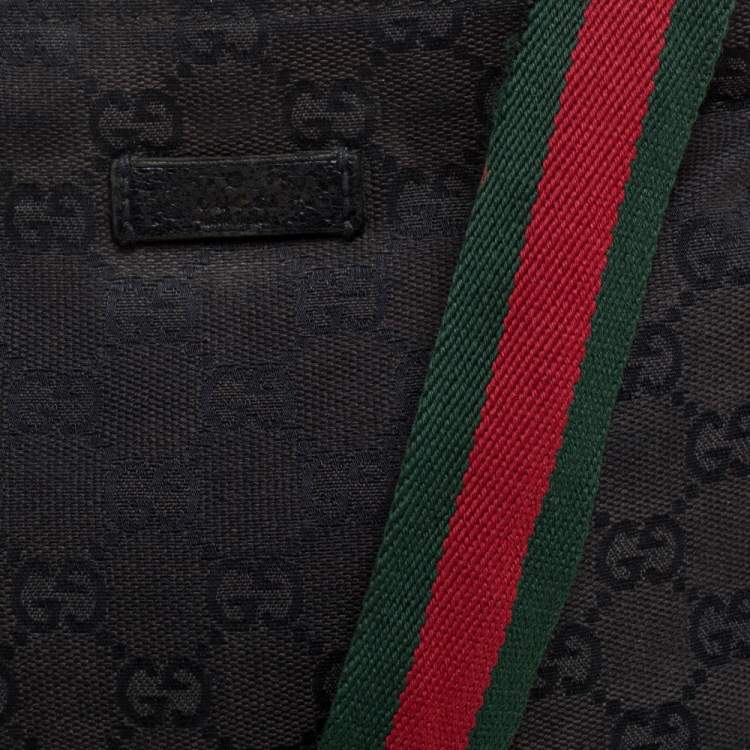 Pre Owned Gucci Black GG Canvas Small Vintage Web Messenger Bag