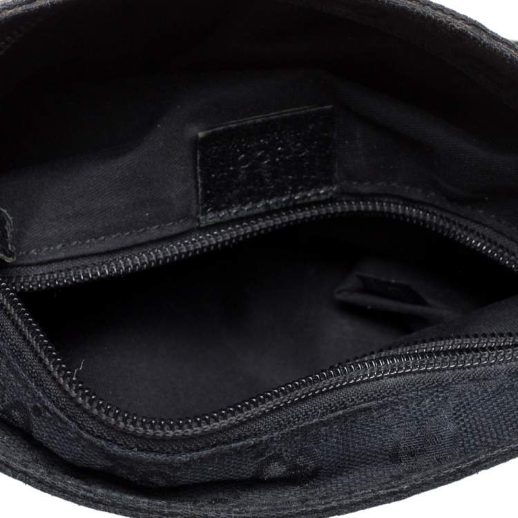 Pre Owned Gucci Black GG Canvas Small Vintage Web Messenger Bag