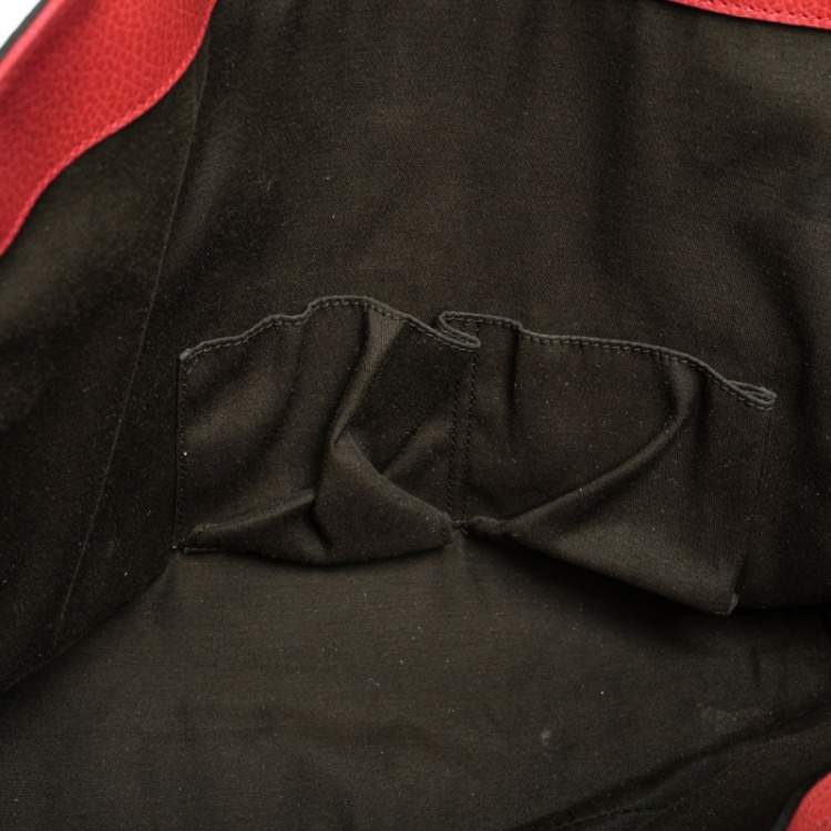 Pre Owned Gucci Red Leather Large Interlocking GG Shopper Tote