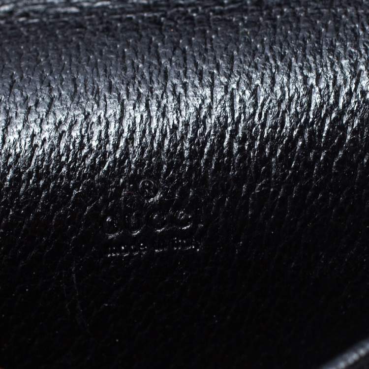 Pre Owned Gucci Black GG Canvas Flap Card Holder