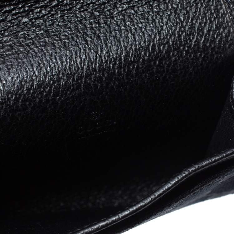 Pre Owned Gucci Black GG Canvas Flap Card Holder