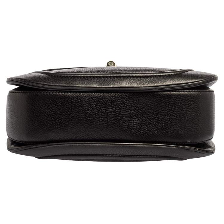 Pre Owned Gucci Black Leather Large New Bamboo Tassel Top Handle Bag