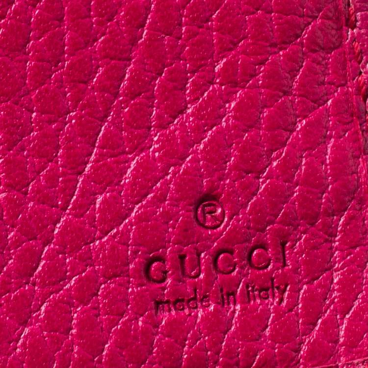 Pre Owned Gucci Magenta Leather Swing Continental Wallet