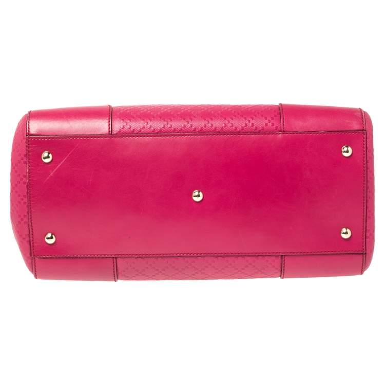 مملوكة مسبقًا Gucci Magenta Diamante Leather Shopper Tote