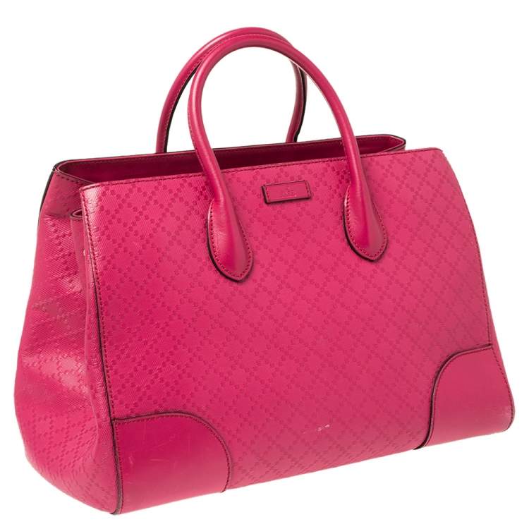مملوكة مسبقًا Gucci Magenta Diamante Leather Shopper Tote