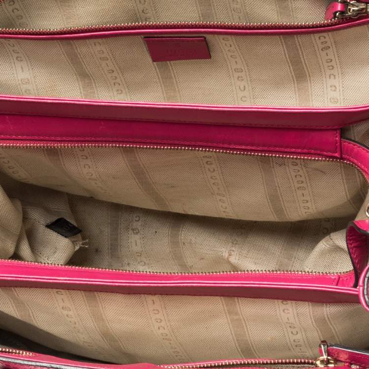 مملوكة مسبقًا Gucci Magenta Diamante Leather Shopper Tote