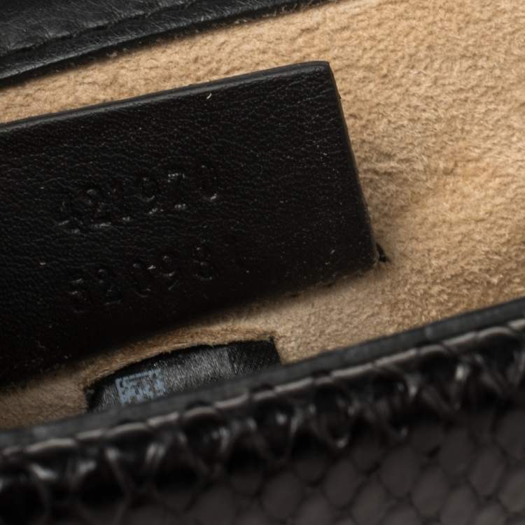 Pre Owned Gucci Black Python Mini Dionysus Wallet On Chain 