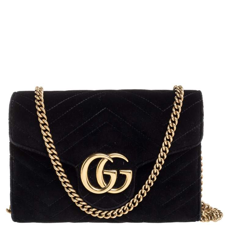 gucci marmont wallet on chain velvet