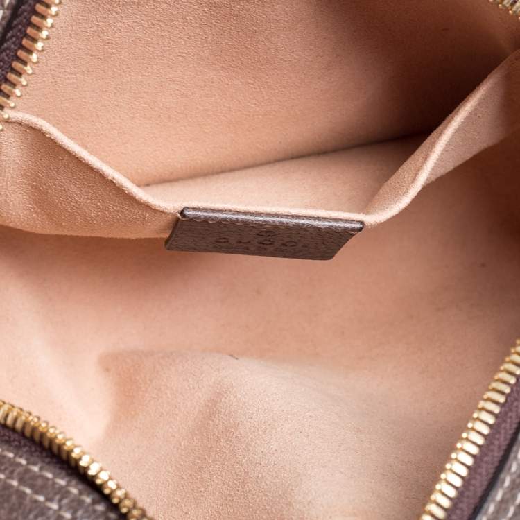 Pre Owned Gucci Beige/Ebony GG Supreme Coated Canvas and Leather Ophidia Belt Bag