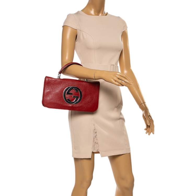 Gucci Blondie top handle bag in red leather