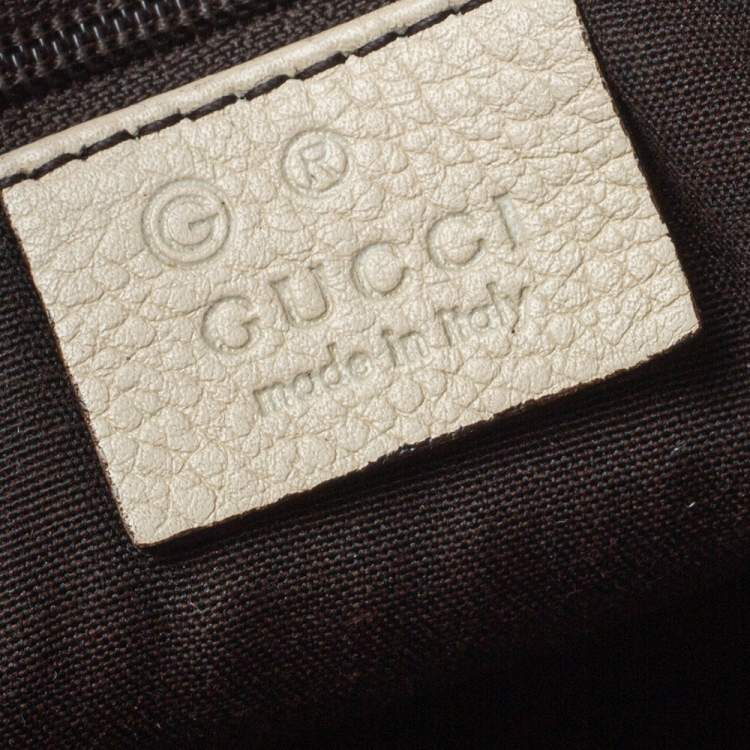 Pre Owned Gucci Ivory GG Canvas and Leather Boston Bag