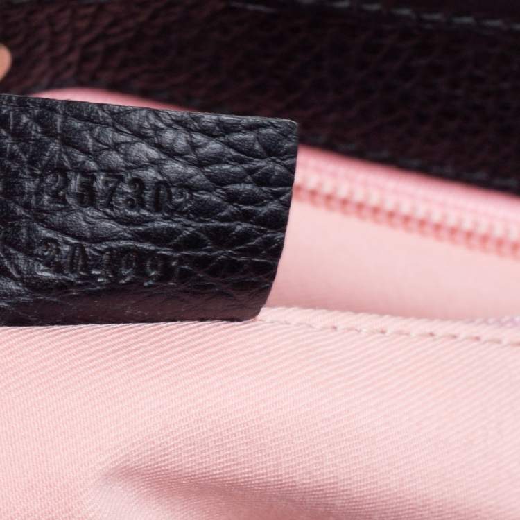 Pre Owned Gucci Black GG Canvas and Leather Shopper Tote