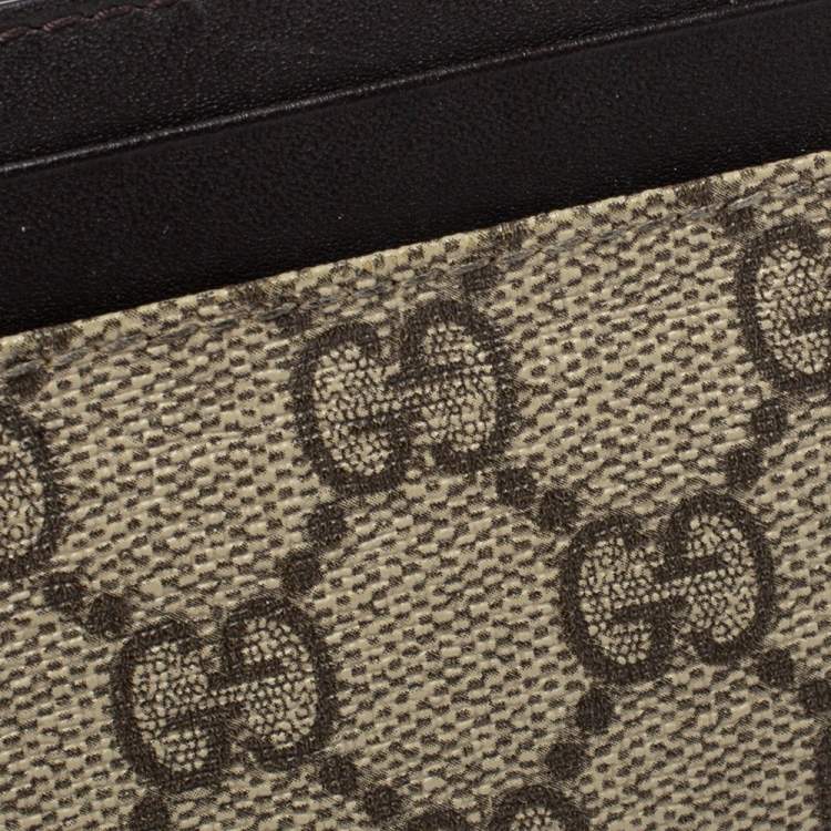 Pre Owned Gucci Beige GG Supreme Canvas Card Holder