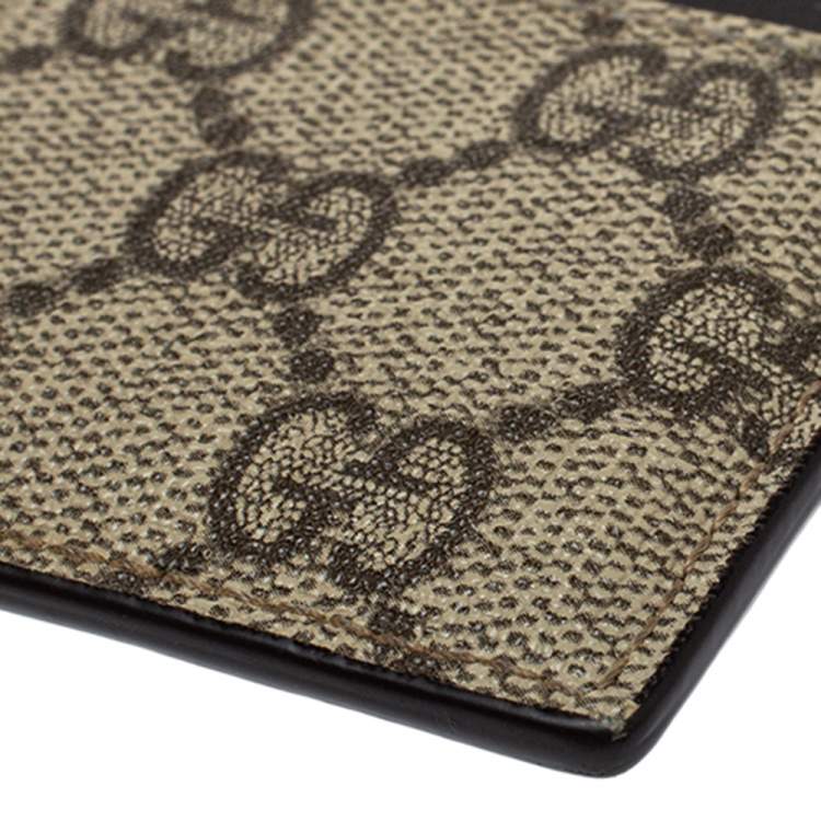 Pre Owned Gucci Beige GG Supreme Canvas Card Holder