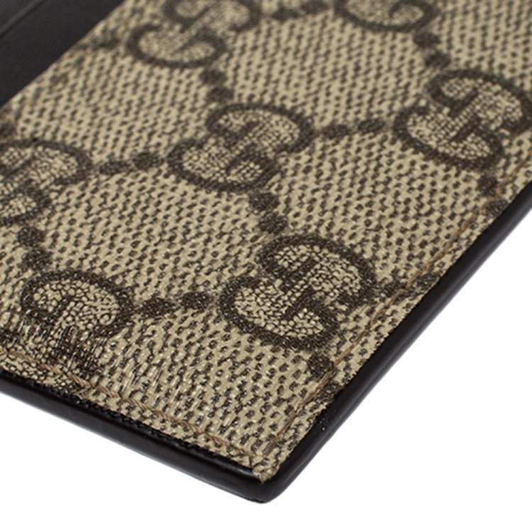 Pre Owned Gucci Beige GG Supreme Canvas Card Holder