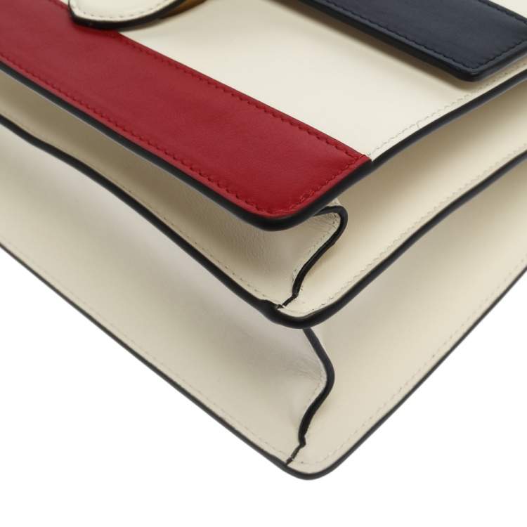 Pre Owned Gucci Tri Color Leather Medium Dionysus Bamboo Top Handle Bag