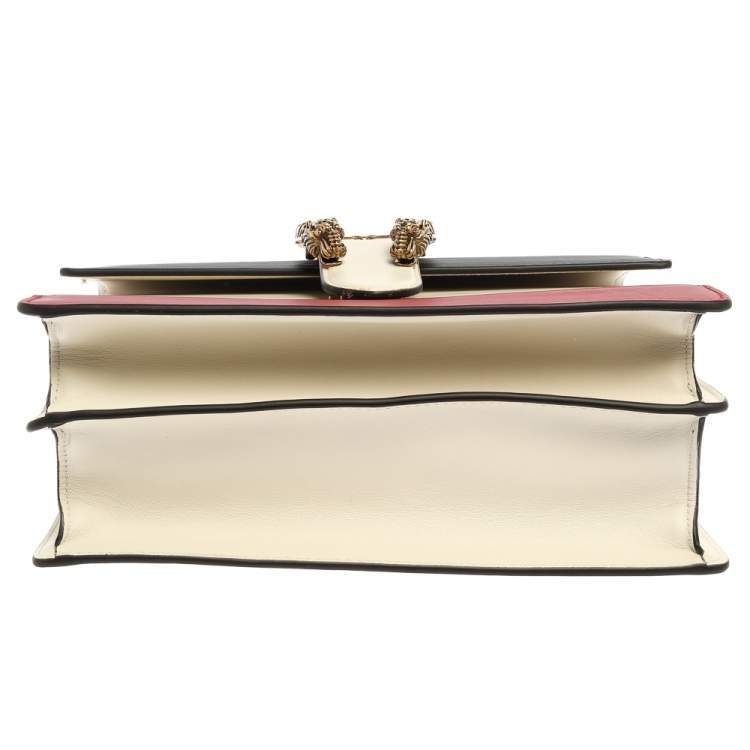Pre Owned Gucci Tri Color Leather Medium Dionysus Bamboo Top Handle Bag