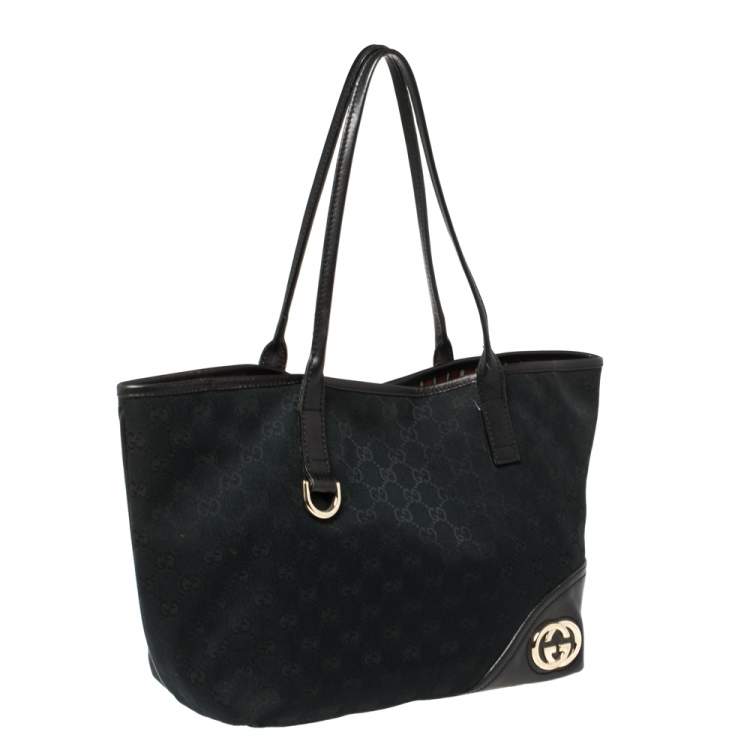 Gucci Black GG Canvas and Leather New Britt Tote Gucci | The Luxury Closet