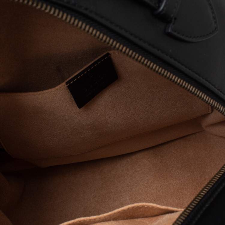 Pre Owned Gucci Black Matelasse Leather GG Marmont Backpack