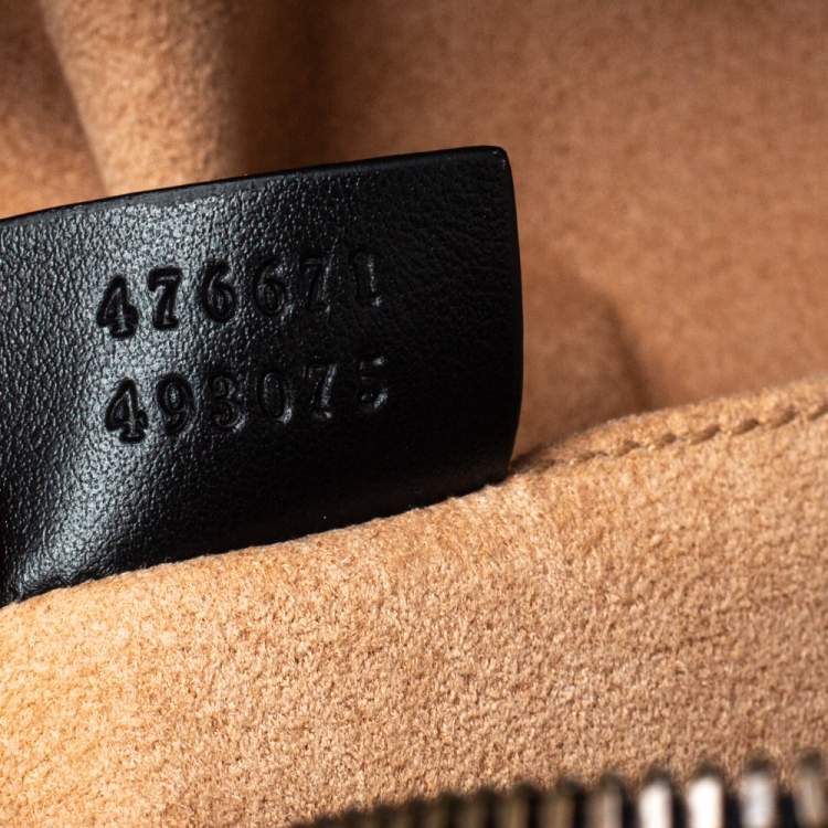 Pre Owned Gucci Black Matelasse Leather GG Marmont Backpack