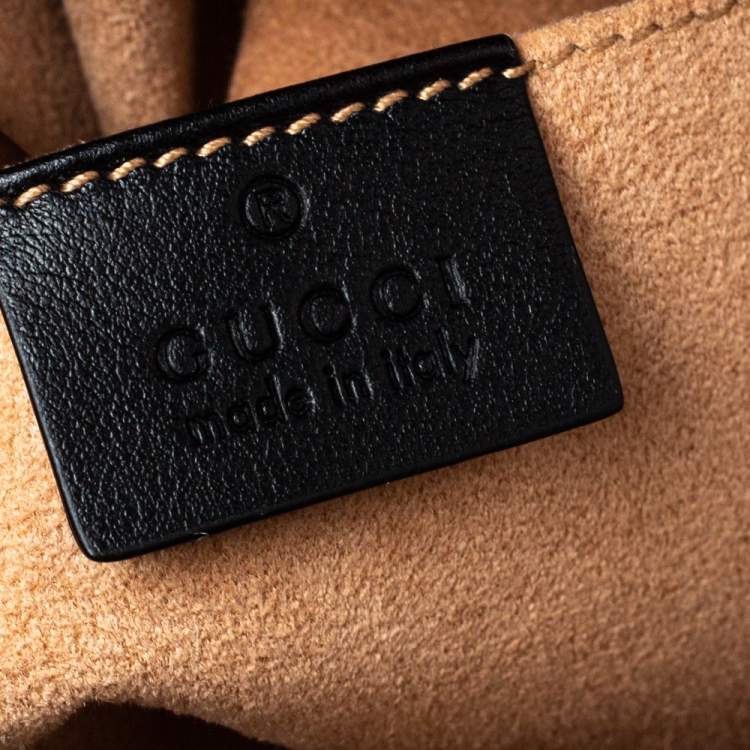 Pre Owned Gucci Black Matelasse Leather GG Marmont Backpack