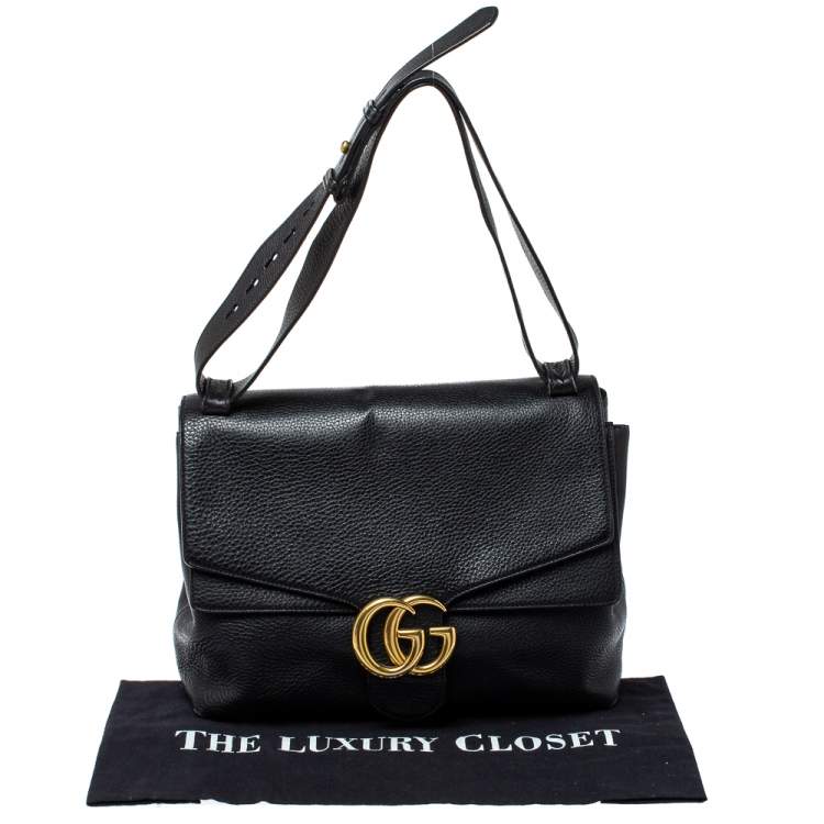 kurve Anerkendelse lån Gucci Black Leather Large GG Marmont Shoulder Bag Gucci | TLC