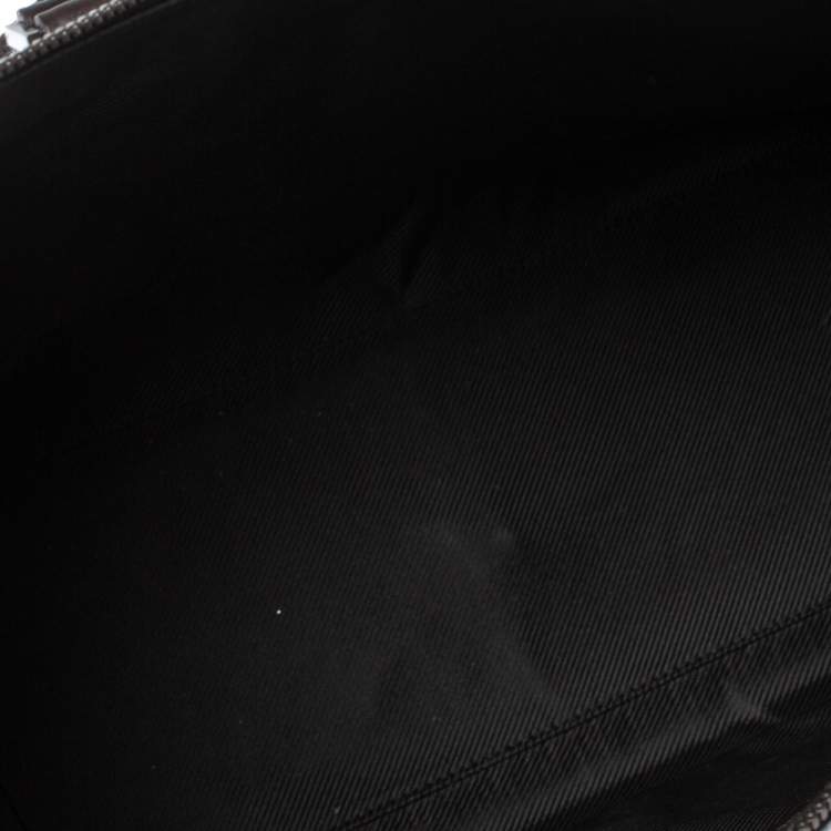 Pre Owned Gucci Dark Brown Leather Zip Satchel