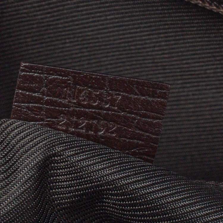 Pre Owned Gucci Dark Brown Leather Zip Satchel