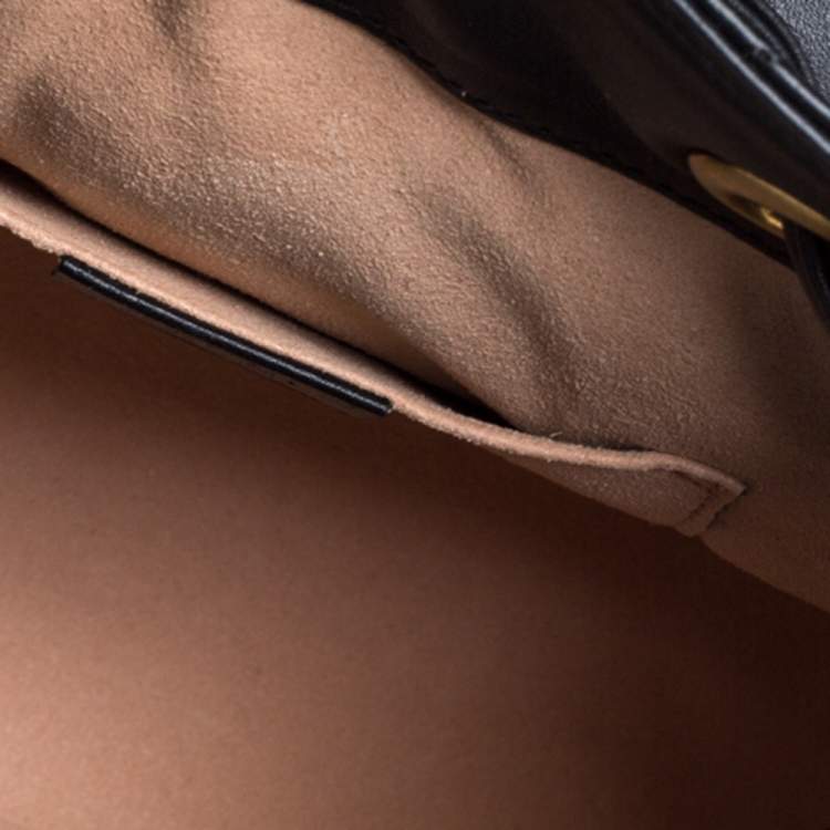 مملوكة مسبقًا Gucci Black Matelasse Leather GG Marmont Backpack