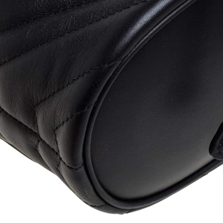 مملوكة مسبقًا Gucci Black Matelasse Leather GG Marmont Backpack