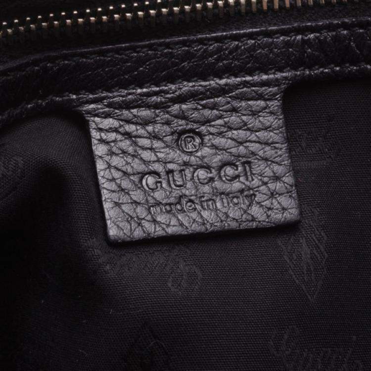 Pre Owned Gucci Black Leather Jungle Messenger