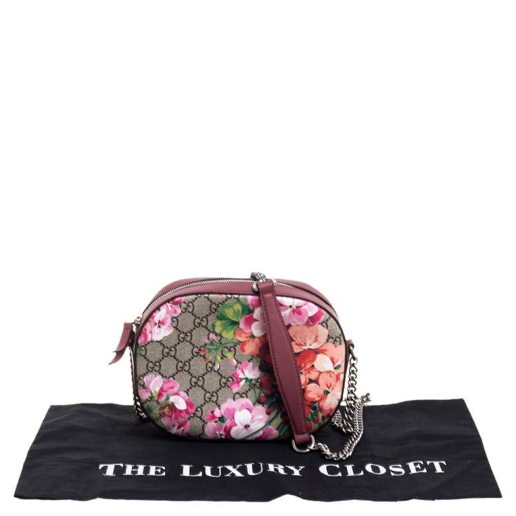 Gucci Multicolor GG Supreme Blooms Canvas and Leather Mini Chain