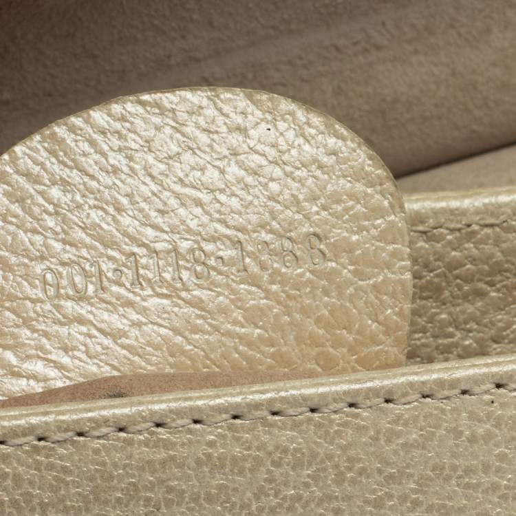 Pre Owned Gucci Ivory Leather Vintage Bamboo Top Handle Bag