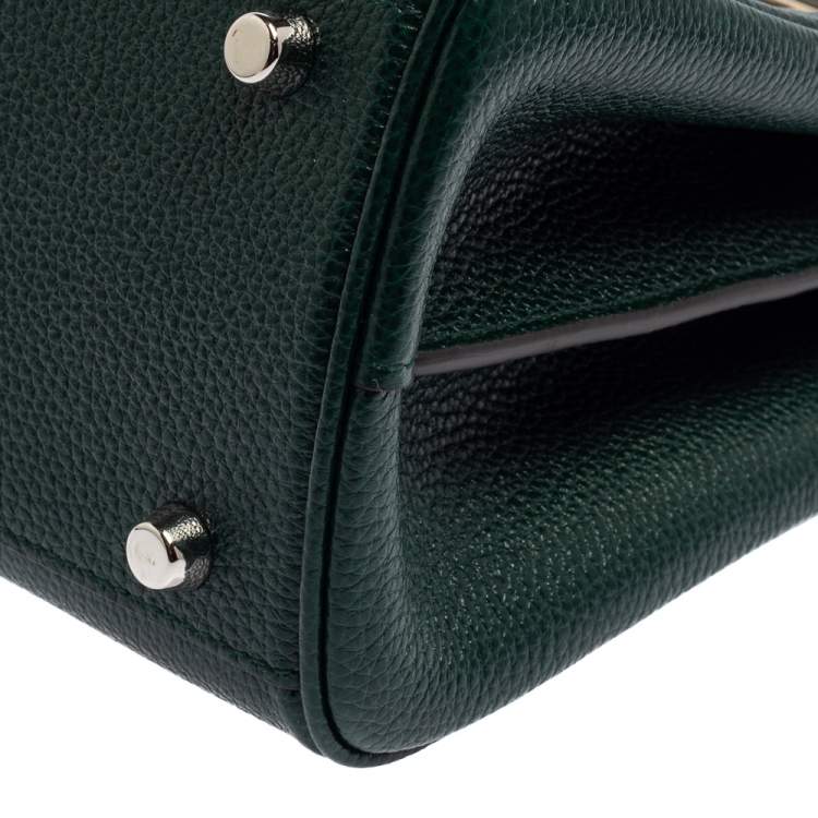 Pre Owned Gucci Green Grain Leather Small Zumi Tote