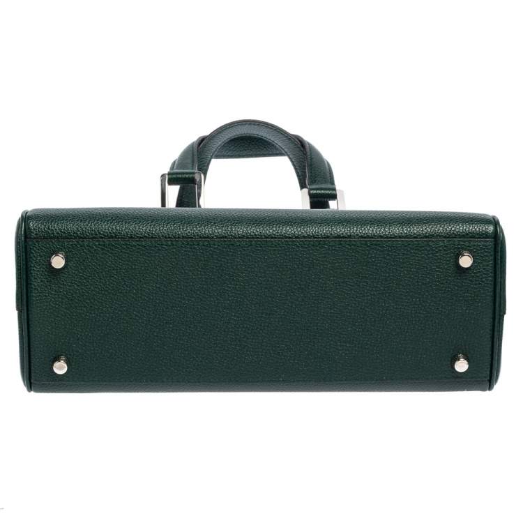 Pre Owned Gucci Green Grain Leather Small Zumi Tote