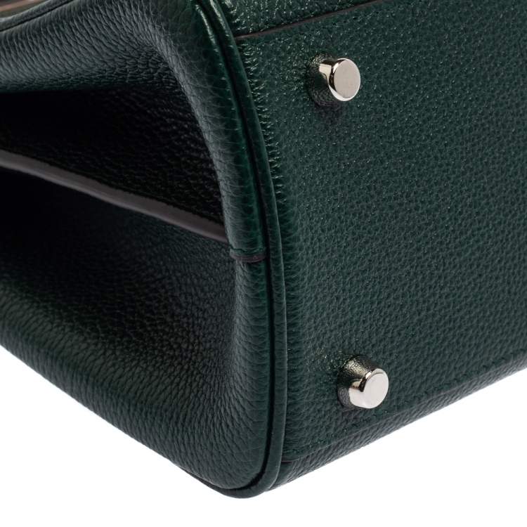Pre Owned Gucci Green Grain Leather Small Zumi Tote