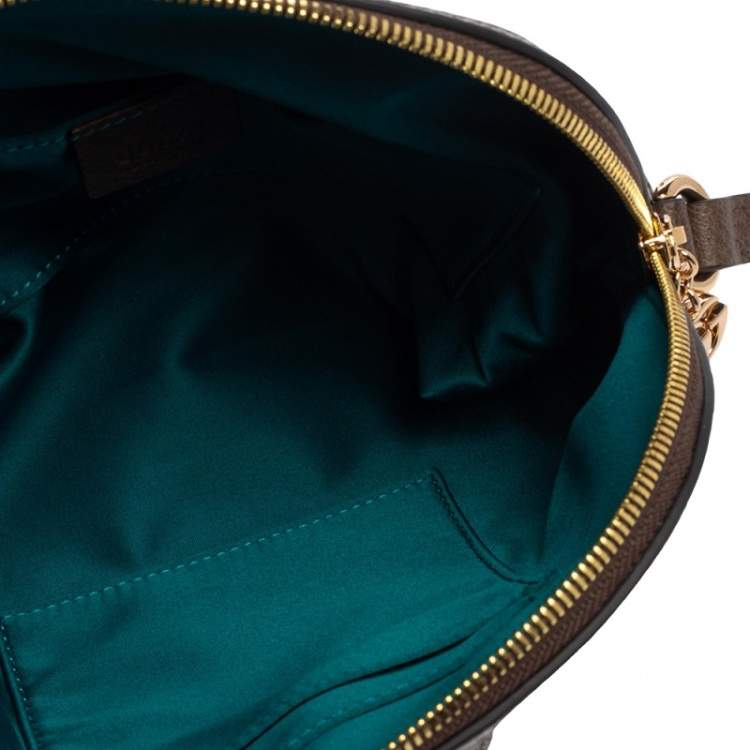 Pre Owned Gucci Beige/Brown GG Supreme Canvas and Leather Ophidia Crossbody Bag